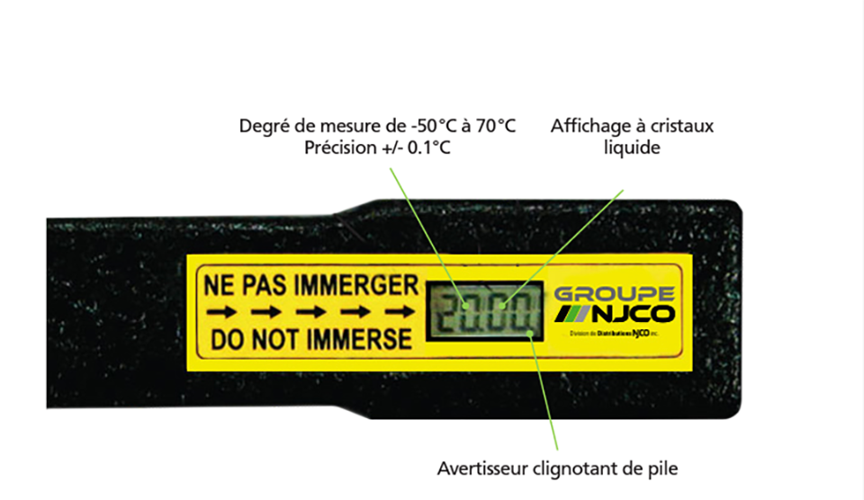 Poignée de remplacement pour jauge de bois 15' électronique NJCO - - Njco